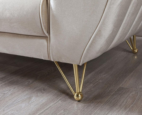 Bianka Ivory Velvet Sofa & Loveseat - Ella Furniture