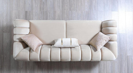 Bianka Ivory Velvet Sofa & Loveseat - Ella Furniture