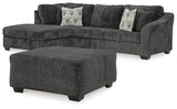 Biddeford Shadow 2-Piece Sectional With Ottoman - Ella Furniture
