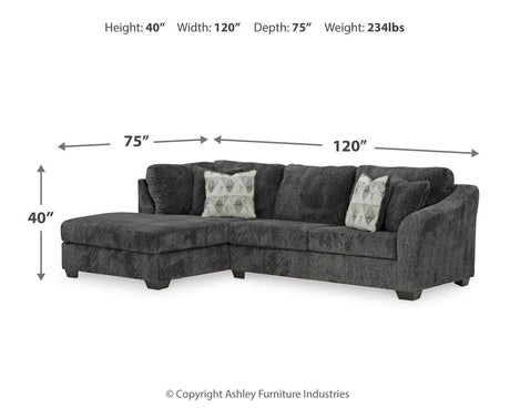 Biddeford Shadow 2-Piece Sectional With Ottoman - Ella Furniture
