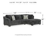 Biddeford Shadow 2-Piece Sectional With Ottoman PKG015090 - 35504S2 | 3550408 - Ella Furniture