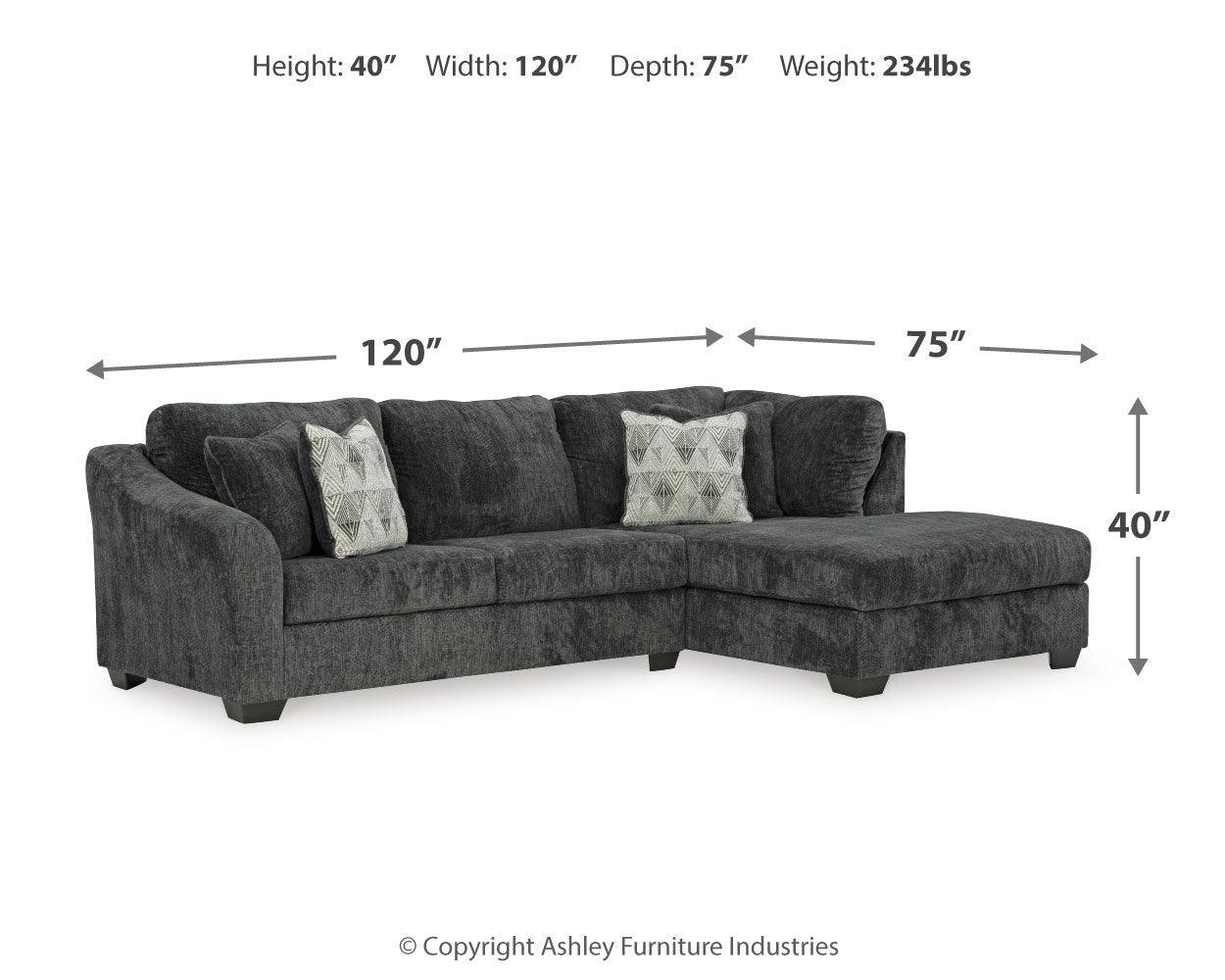 Biddeford Shadow 2-Piece Sectional With Ottoman PKG015090 - 35504S2 | 3550408 - Ella Furniture