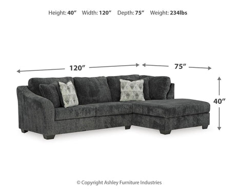 Biddeford Shadow 2-Piece Sectional With Ottoman PKG015090 - 35504S2 | 3550408 - Ella Furniture