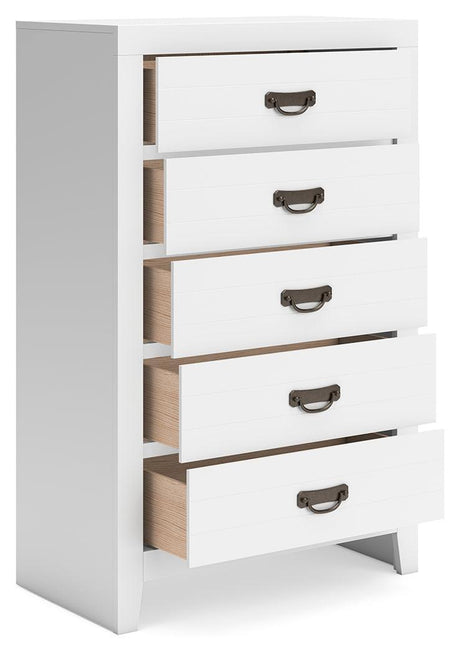 Binterglen White Chest Of Drawers - Ella Furniture