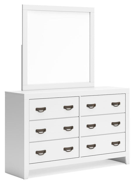 Binterglen White Dresser And Mirror - Ella Furniture