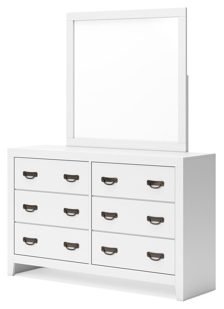 Binterglen White Dresser And Mirror - Ella Furniture