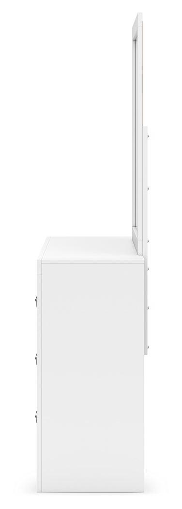 Binterglen White Dresser And Mirror - Ella Furniture