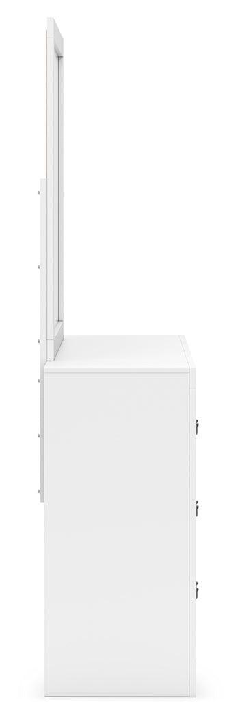 Binterglen White Dresser And Mirror - Ella Furniture