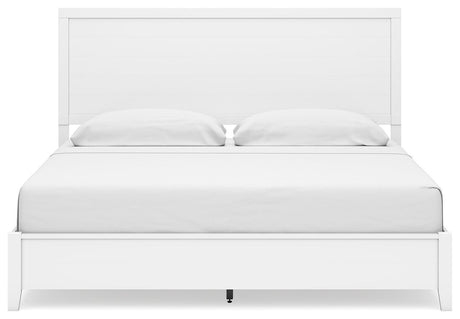 Binterglen White King Panel Bed - Ella Furniture