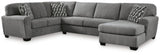 Birkdale Court Gray Chenille 3-Piece Sectional with Chaise view 3