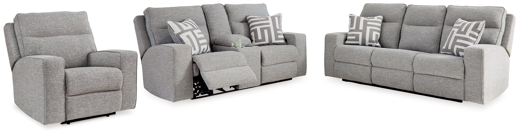 Biscoe Pewter Sofa, Loveseat And Recliner - Ella Furniture