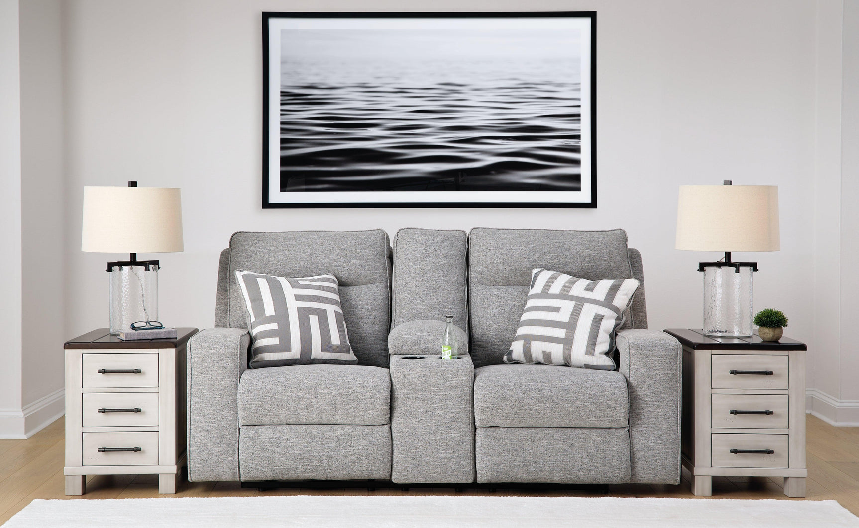 Biscoe Pewter Sofa, Loveseat And Recliner - Ella Furniture