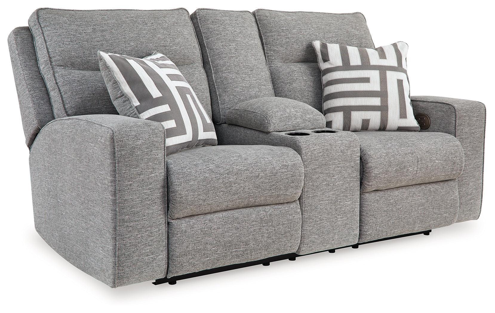 Biscoe Pewter Sofa, Loveseat And Recliner - Ella Furniture