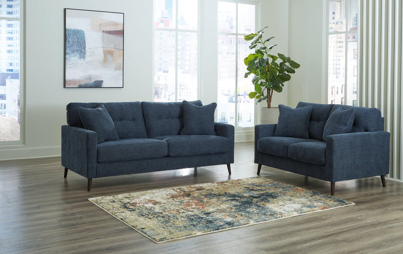 Bixler Navy Sofa And Loveseat - Ella Furniture