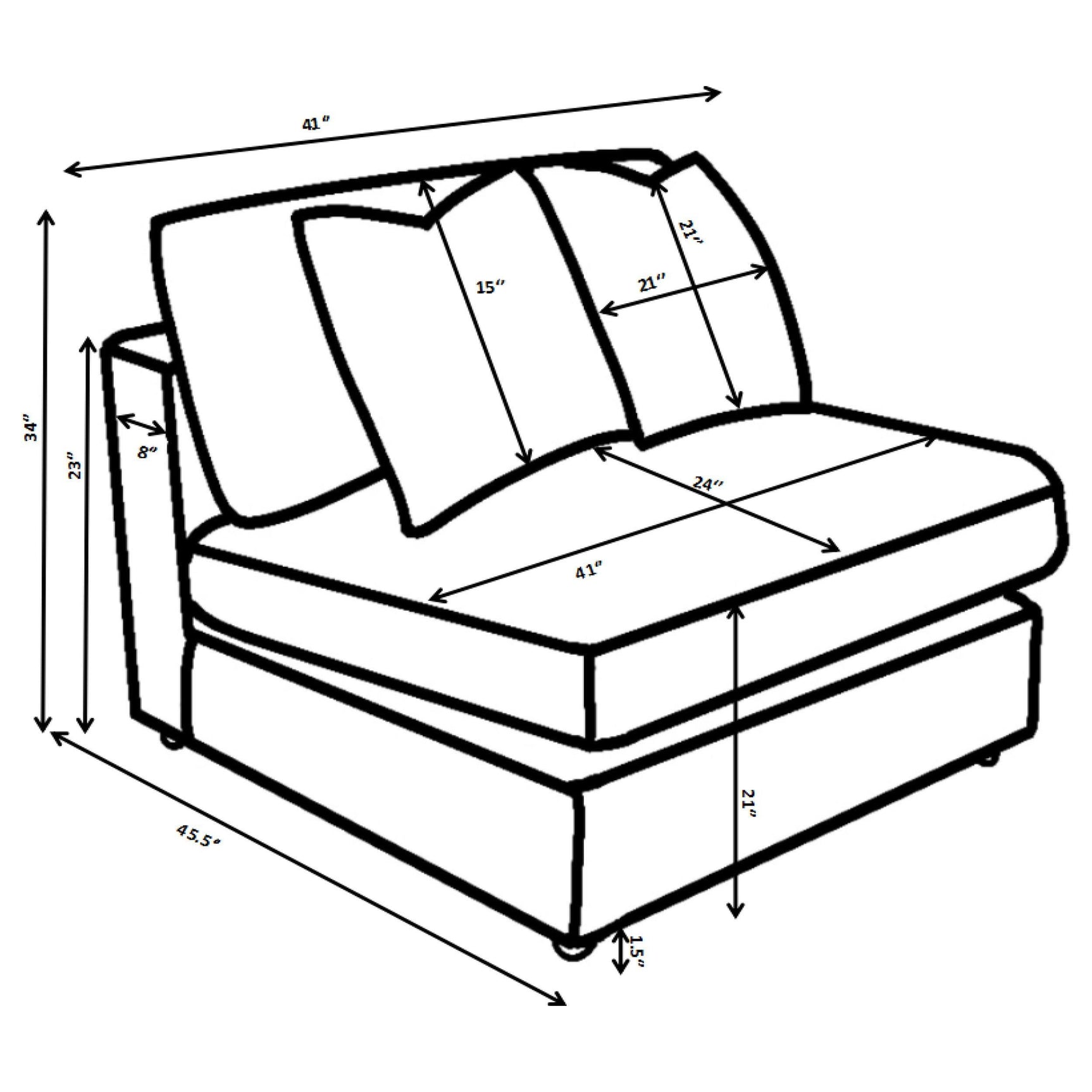 Blaine Blaine Upholstered Armless Chair Fog 509997 - Ella Furniture