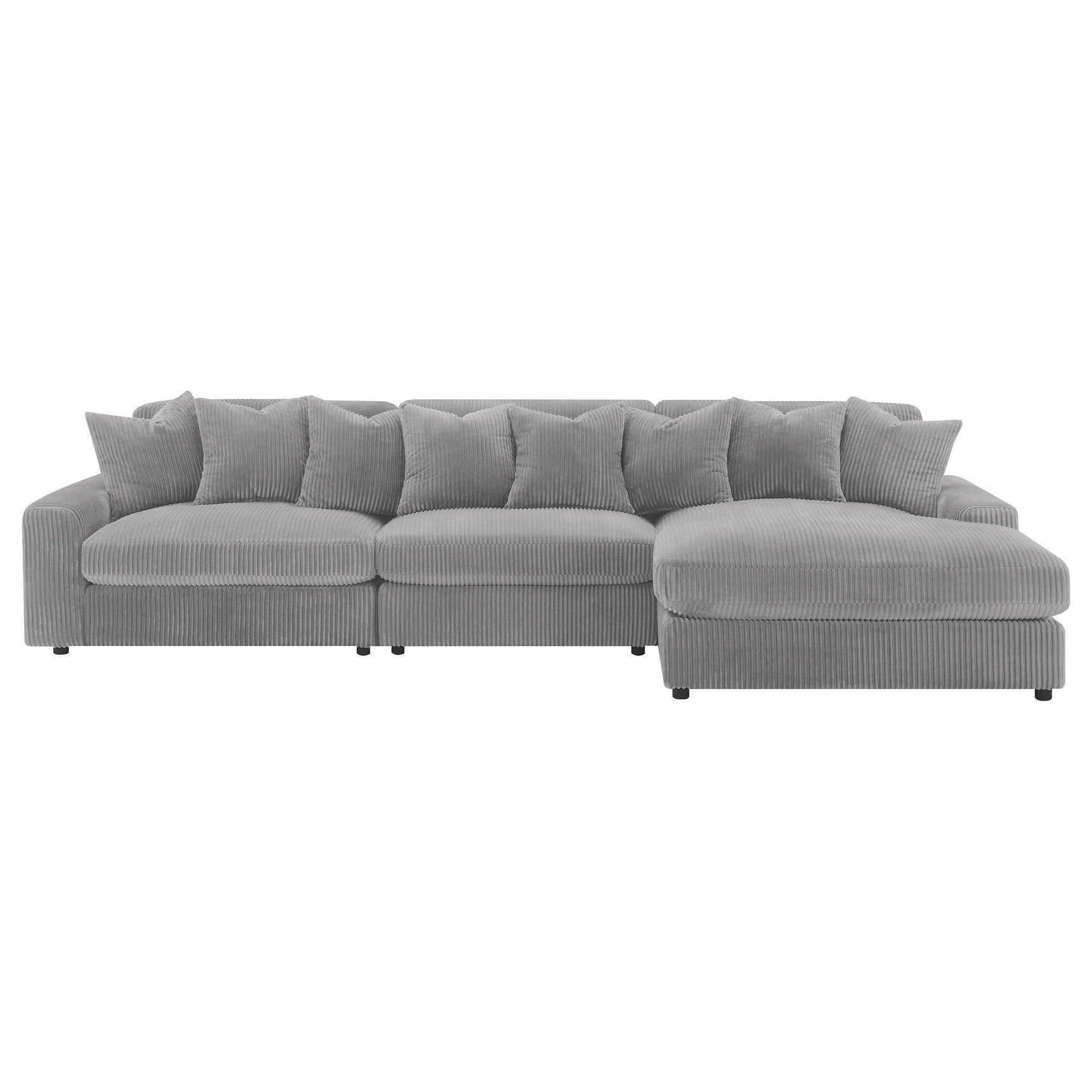 Blaine Blaine Upholstered Reversible Chaise Sectional Sofa Fog 509900-SET - Ella Furniture