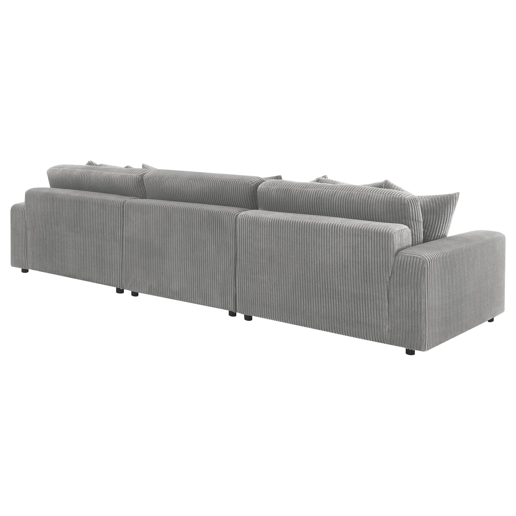 Blaine Blaine Upholstered Reversible Sectional Sofa Set With Amrless Chair Fog 509900-Set - Ella Furniture