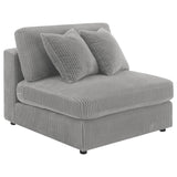 Blaine Blaine Upholstered Reversible Sectional Sofa Set With Amrless Chair Fog 509900-Set - Ella Furniture