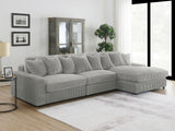 Blaine Blaine Upholstered Reversible Sectional Sofa Set With Amrless Chair Fog 509900-Set - Ella Furniture