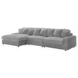 Blaine Blaine Upholstered Reversible Sectional Sofa Set With Amrless Chair Fog 509900-Set - Ella Furniture