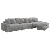 Blaine Blaine Upholstered Reversible Sectional Sofa Set With Amrless Chair Fog 509900-Set - Ella Furniture