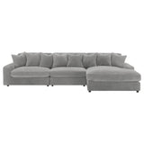 Blaine Blaine Upholstered Reversible Sectional Sofa Set With Amrless Chair Fog 509900-Set - Ella Furniture