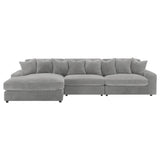 Blaine Blaine Upholstered Reversible Sectional Sofa Set With Amrless Chair Fog 509900-Set - Ella Furniture