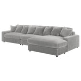 Blaine Blaine Upholstered Reversible Sectional Sofa Set With Amrless Chair Fog 509900-Set - Ella Furniture