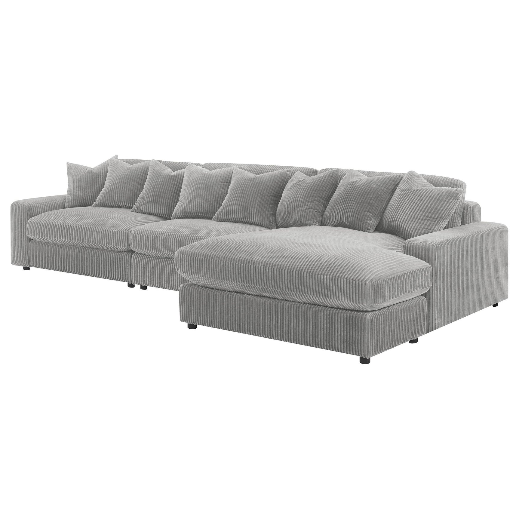 Blaine Blaine Upholstered Reversible Sectional Sofa Set With Amrless Chair Fog 509900-Set - Ella Furniture