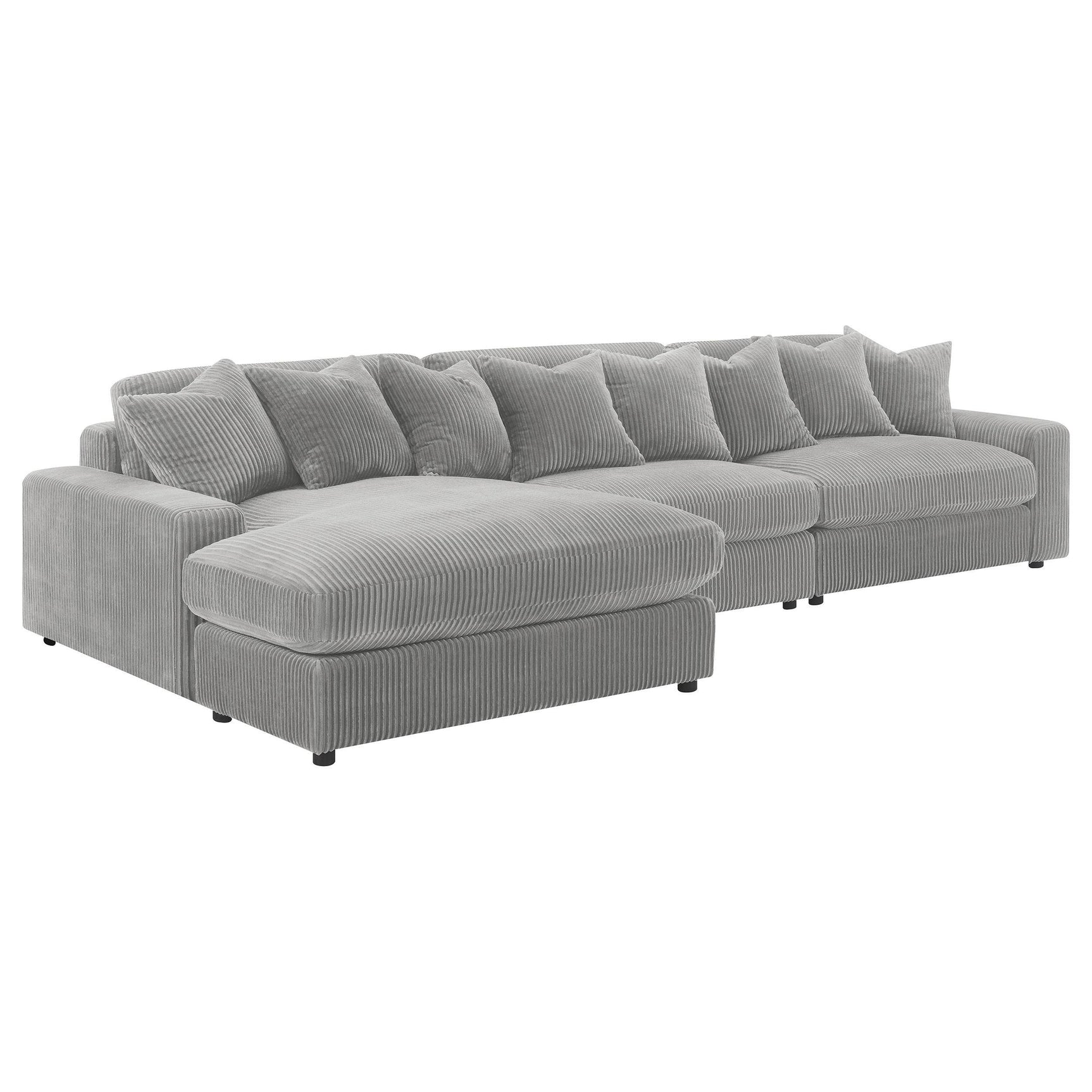 Blaine Blaine Upholstered Reversible Sectional Sofa Set With Amrless Chair Fog 509900-Set - Ella Furniture