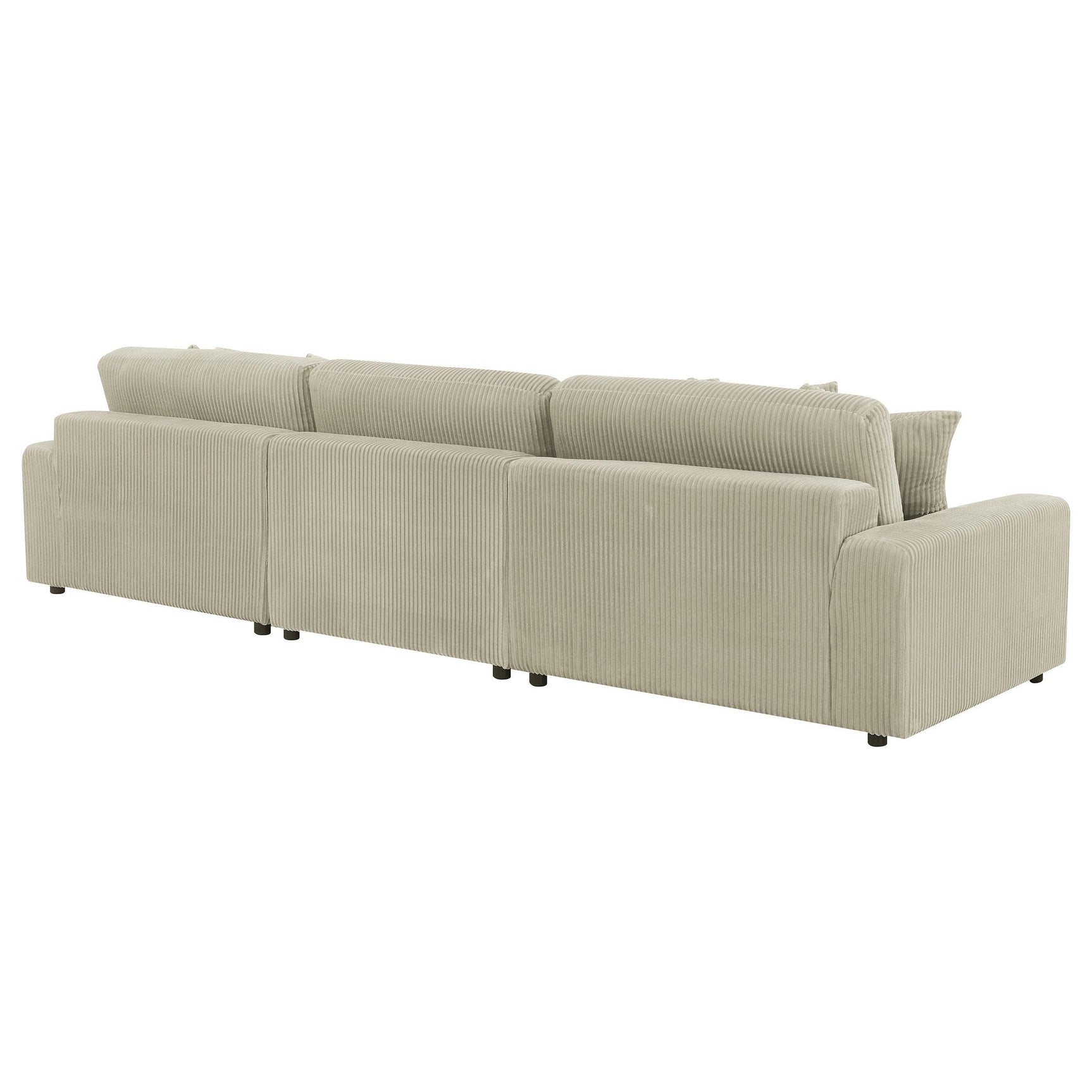 Blaine Blaine Upholstered Reversible Sectional Sofa Set With Amrless Chair Sand 509899-Set - Ella Furniture