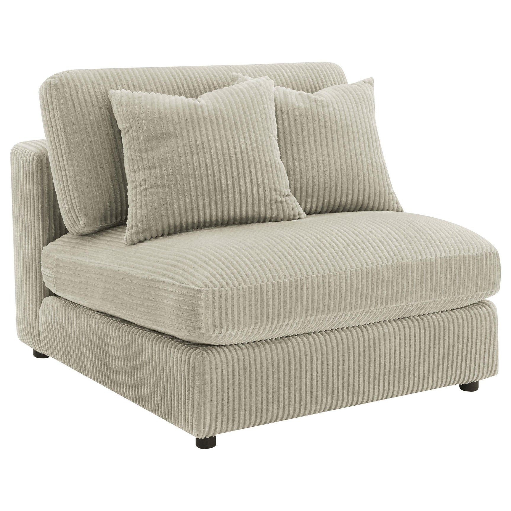 Blaine Blaine Upholstered Reversible Sectional Sofa Set With Amrless Chair Sand 509899-Set - Ella Furniture