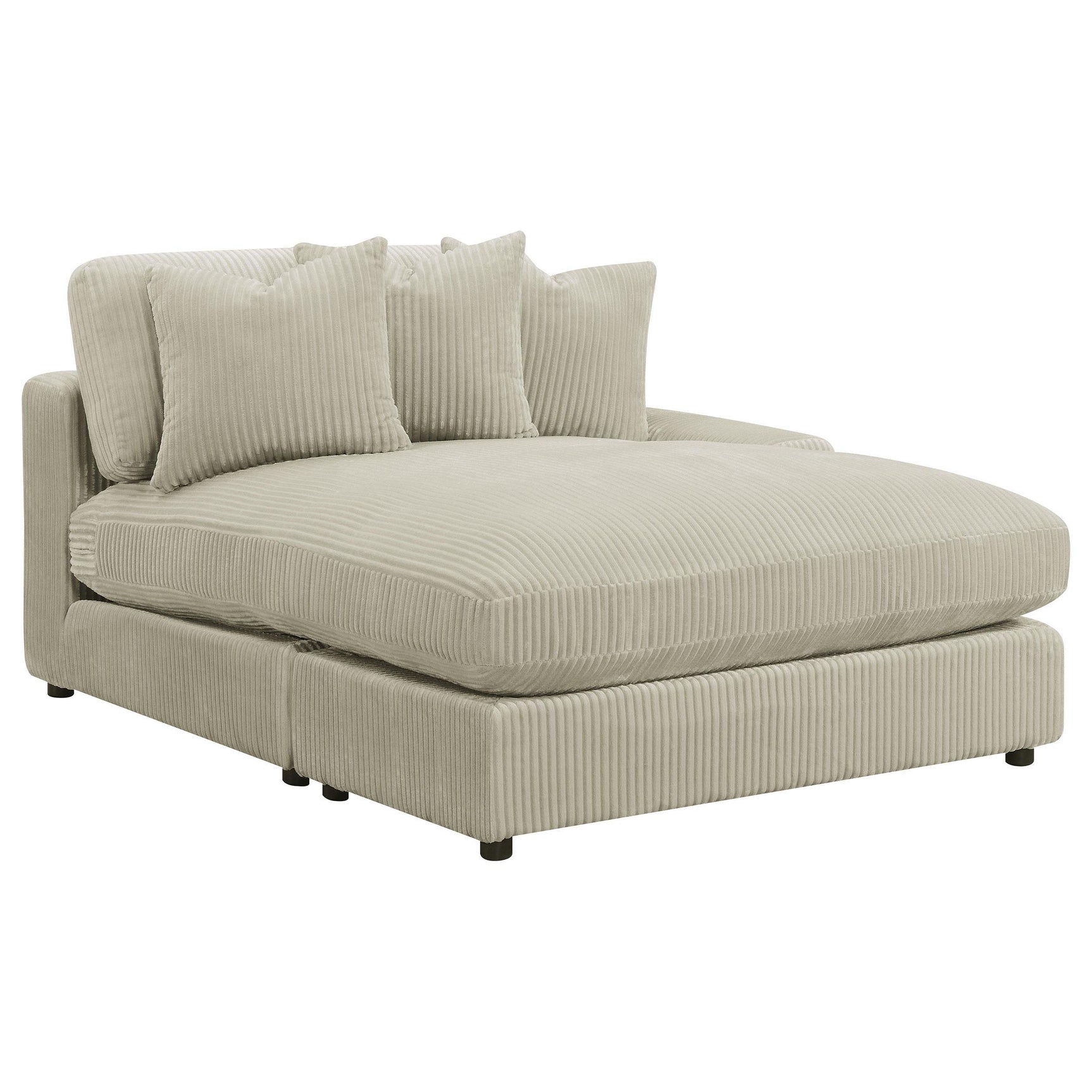 Blaine Blaine Upholstered Reversible Sectional Sofa Set With Amrless Chair Sand 509899-Set - Ella Furniture