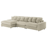 Blaine Blaine Upholstered Reversible Sectional Sofa Set With Amrless Chair Sand 509899-Set - Ella Furniture