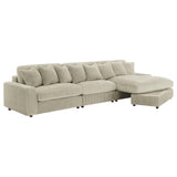 Blaine Blaine Upholstered Reversible Sectional Sofa Set With Amrless Chair Sand 509899-Set - Ella Furniture