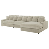 Blaine Blaine Upholstered Reversible Sectional Sofa Set With Amrless Chair Sand 509899-Set - Ella Furniture