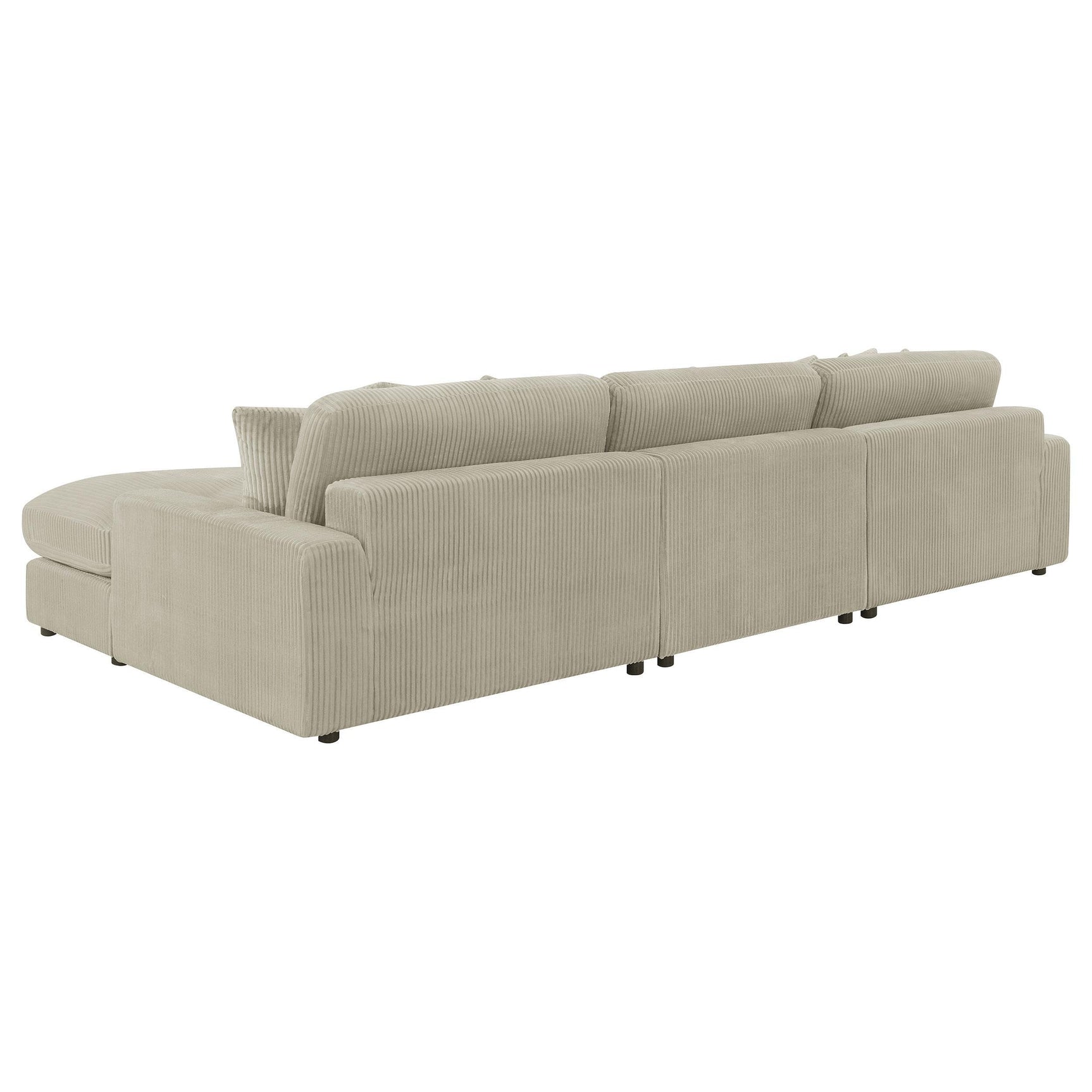 Blaine Blaine Upholstered Reversible Sectional Sofa Set With Amrless Chair Sand 509899-Set - Ella Furniture