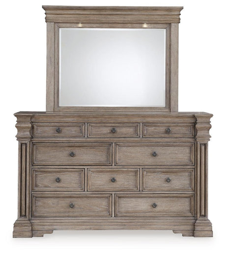Blairhurst Light Grayish Brown Dresser and Mirror - Ella Furniture