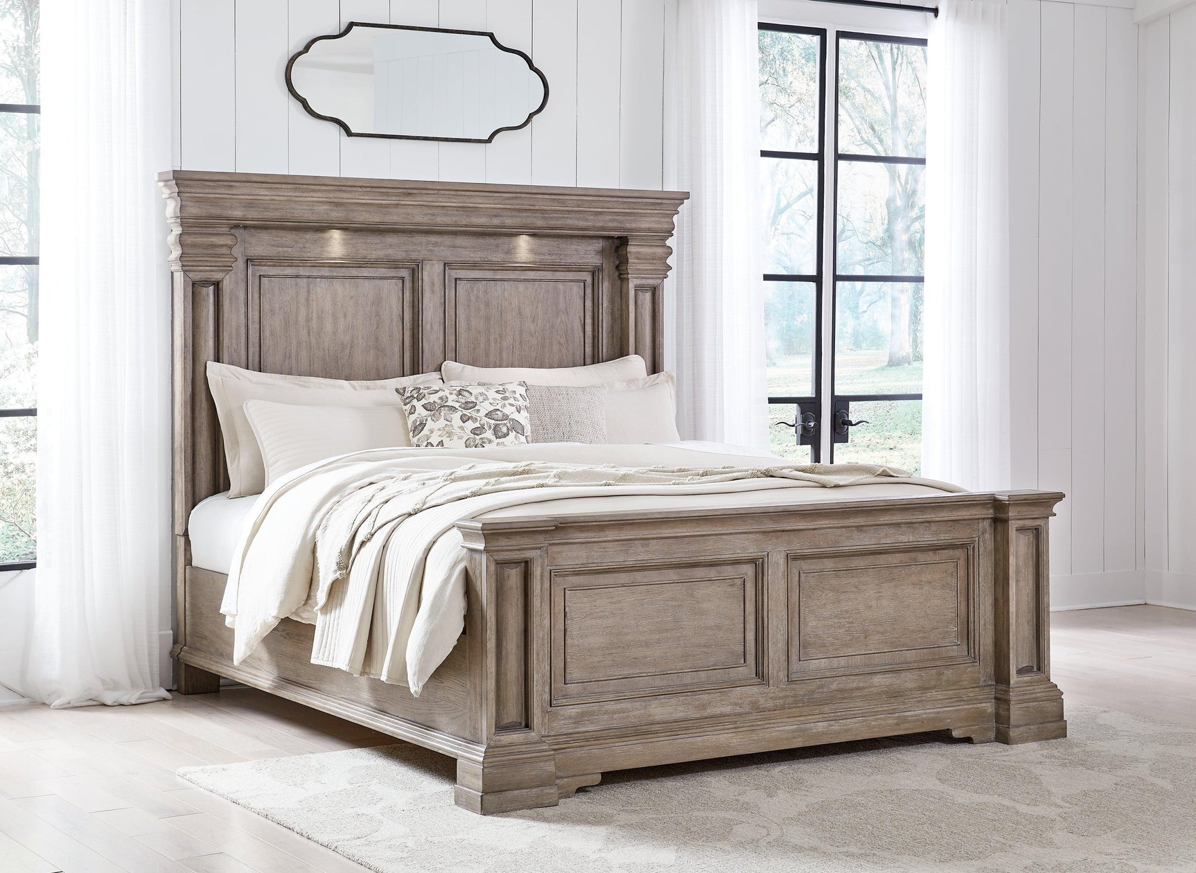 Blairhurst Light Grayish Brown King Panel Bed - Ella Furniture