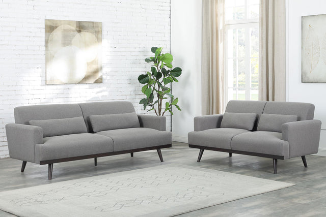 BLAKE Blake 2-piece Upholstered Track Arm Sofa Set Sharkskin 511121-S2 - Ella Furniture