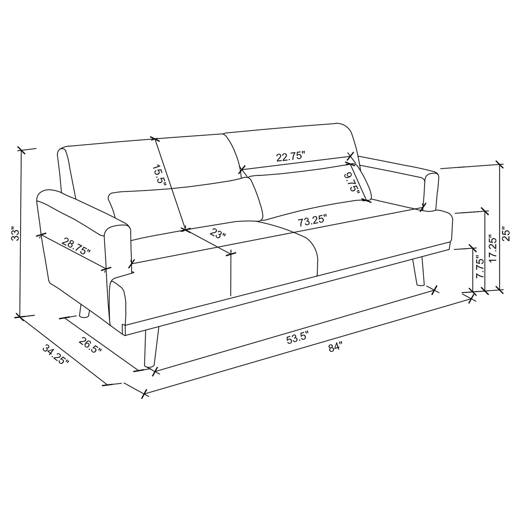 BLAKE Blake 2-piece Upholstered Track Arm Sofa Set Sharkskin 511121-S2 - Ella Furniture