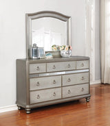 Bling Game Metallic Platinum Panel Bedroom Set - Ella Furniture