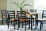 Blondon Brown/black Dining Table And 6 Chairs (Set Of 7) - Ella Furniture