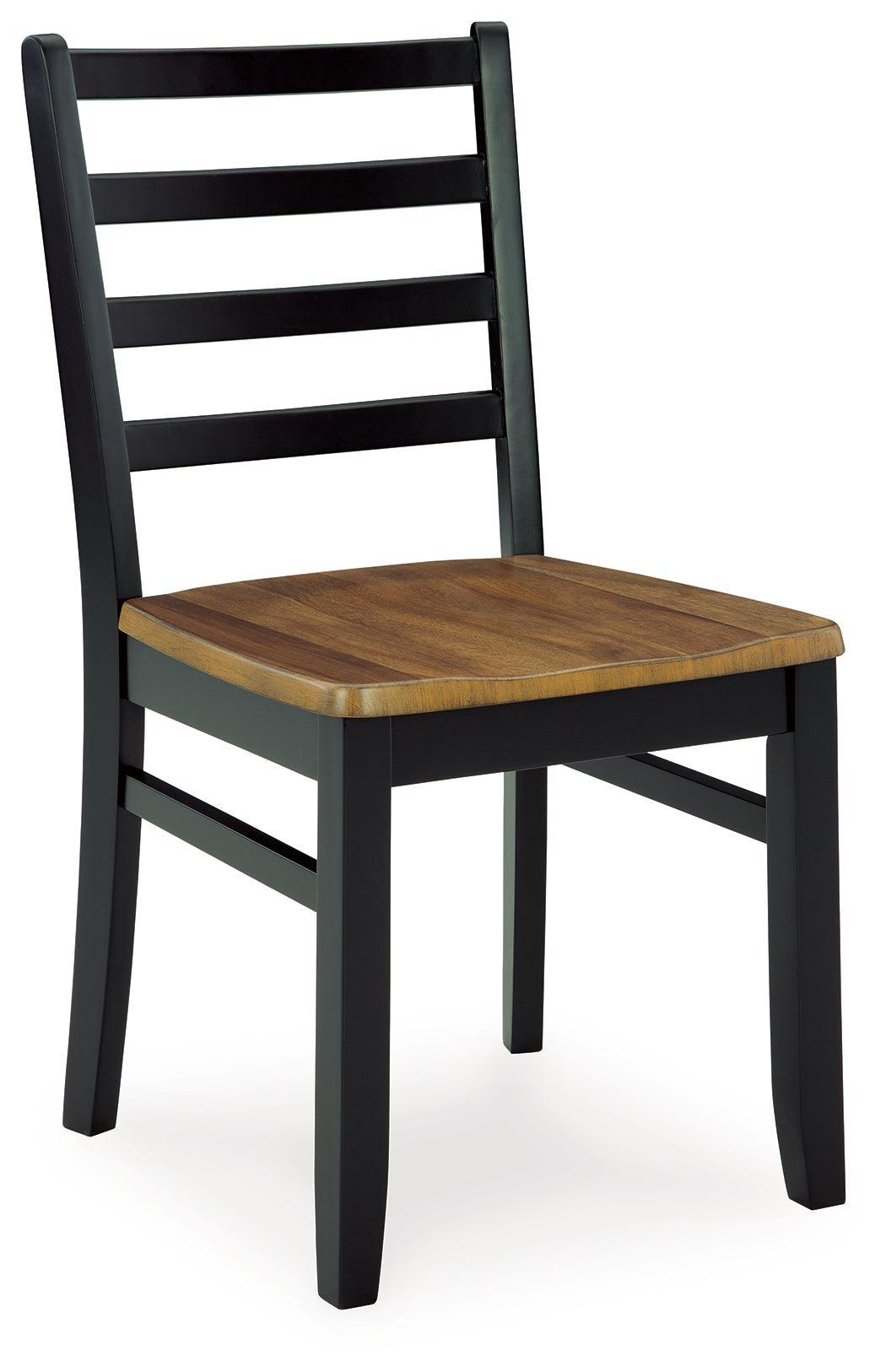 Blondon Brown/black Dining Table And 6 Chairs (Set Of 7) - Ella Furniture