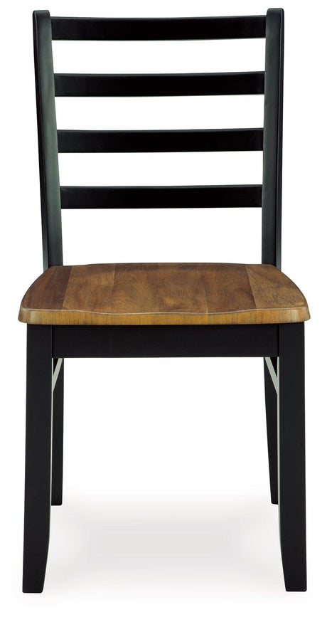 Blondon Brown/black Dining Table And 6 Chairs (Set Of 7) - Ella Furniture