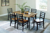 Blondon Brown/black Dining Table And 6 Chairs (Set Of 7) - Ella Furniture