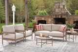 Bluff Trail Beige Outdoor Love/Chairs/Tables Set (Set of 5) view 3