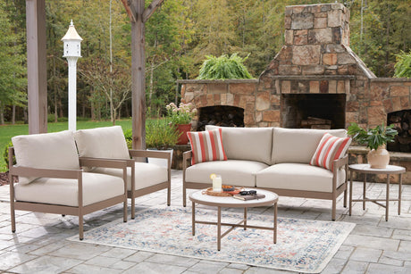 Bluff Trail Beige Outdoor Love/Chairs/Tables Set (Set of 5) view 3