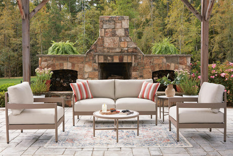 Bluff Trail Beige Outdoor Love/Chairs/Tables Set (Set of 5) view 4