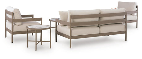 Bluff Trail Beige Outdoor Love/Chairs/Tables Set (Set of 5) view 7